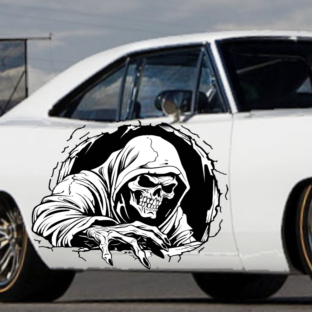 Grim Reaper Decal, Skull Decal, Skull Sticker