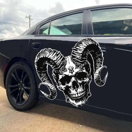 Skull with Horns Auto Graphic
