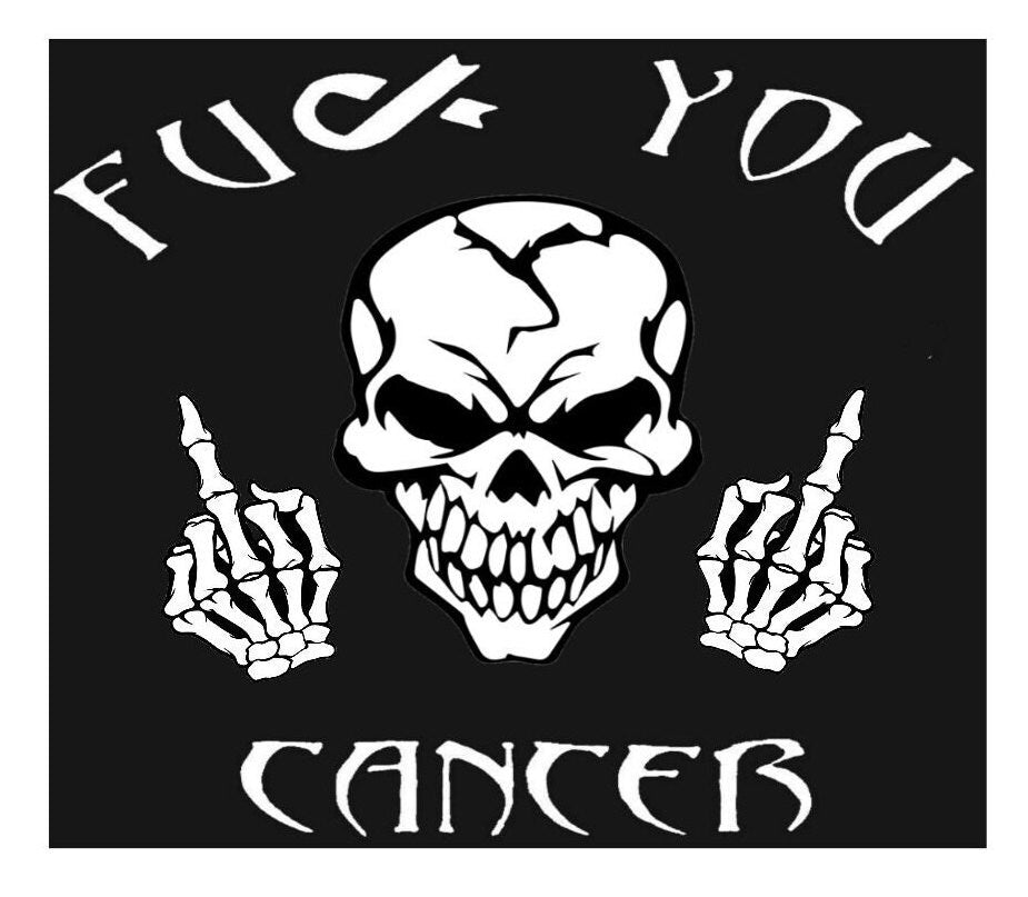 Skull Fuck Cancer Decal, Skull Fuck Cancer Sticker, Skull Car Vinyl, Skull Car Decal ,Hate Cancer Decal, Hate Cancer Sticker, Cancer Sucks