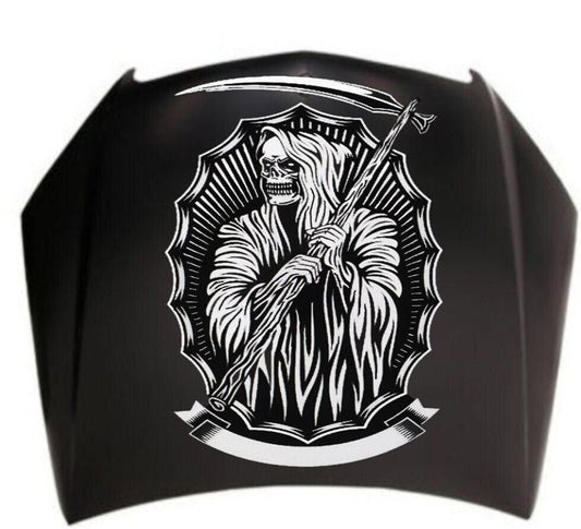 Grim Reaper Decal, Skull Decal, Skull Sticker Grim Reaper Hood Graphic, Grim Reaper Hood Decal, Grim Reaper Sticker